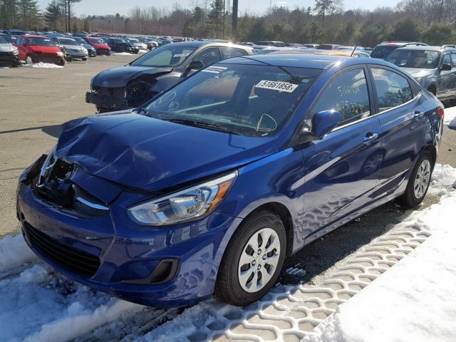 KMHCT4AE2HU291753 - 2017 HYUNDAI ACCENT SE BLUE photo 2