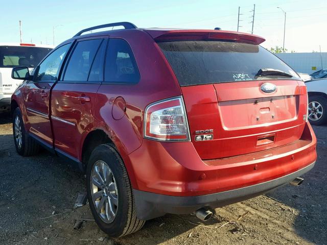 2FMDK48C28BA72194 - 2008 FORD EDGE SEL RED photo 3