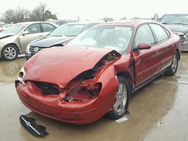 1FAHP56S51G273003 - 2001 FORD TAURUS SEL RED photo 2