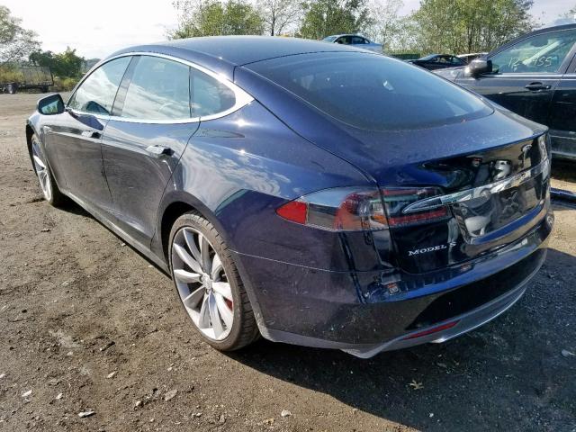 5YJSA1H23FFP77252 - 2015 TESLA MODEL S 85 BLUE photo 3