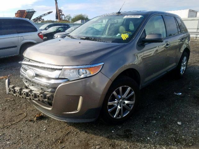 2FMDK4JC6DBA17056 - 2013 FORD EDGE SEL BROWN photo 2