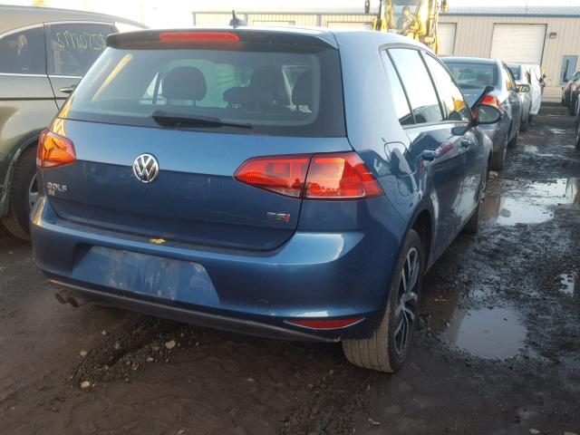 3VW217AU7HM037780 - 2017 VOLKSWAGEN GOLF S BLUE photo 4