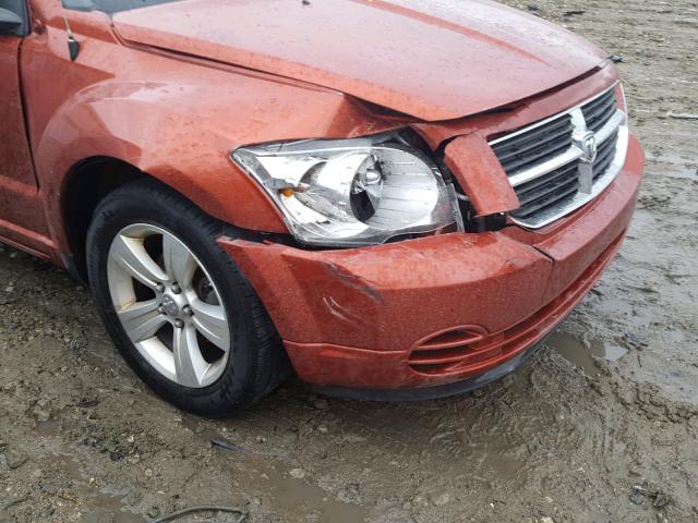 1B3CB4HA2AD635423 - 2010 DODGE CALIBER SX ORANGE photo 9