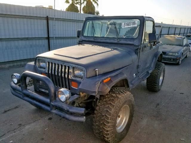 2BCCV8118HB523590 - 1987 JEEP WRANGLER BLACK photo 2