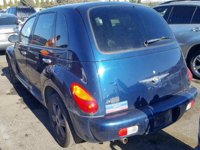 3C8FY68BX3T512351 - 2003 CHRYSLER PT CRUISER BLUE photo 3