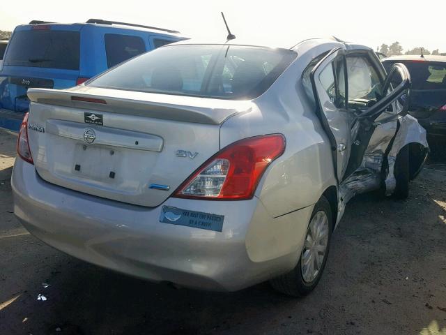 3N1CN7AP1EL812536 - 2014 NISSAN VERSA SV SILVER photo 4