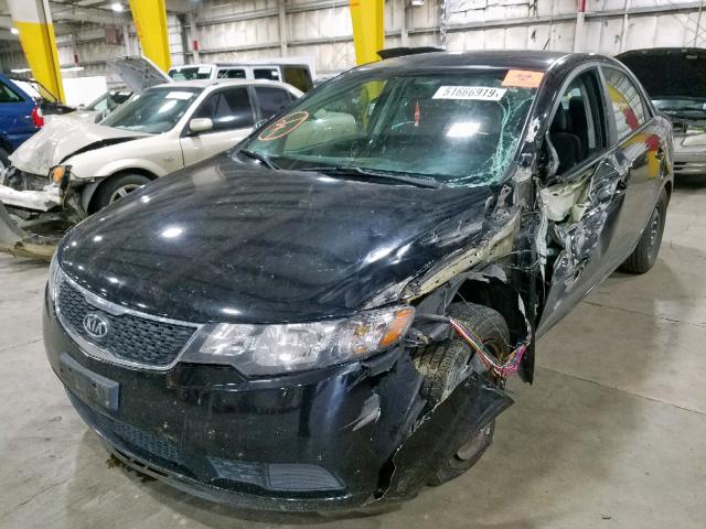 KNAFU4A28D5684873 - 2013 KIA FORTE EX BLACK photo 2