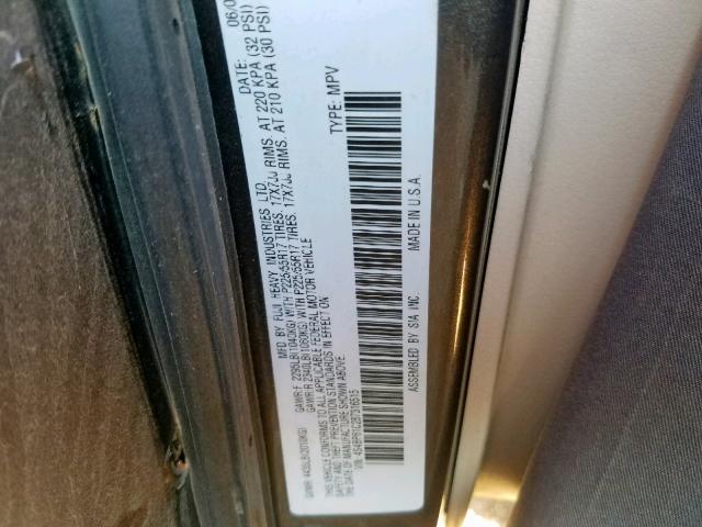 4S4BP61C287316515 - 2008 SUBARU OUTBACK 2.5I  photo 10