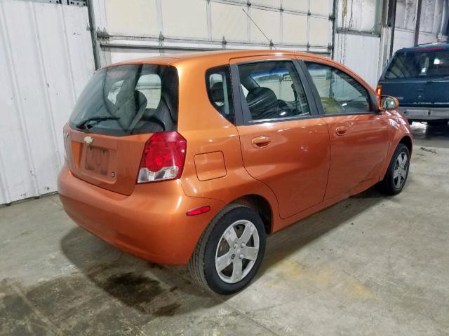 KL1TD66627B729025 - 2007 CHEVROLET AVEO BASE Narıncı foto 4