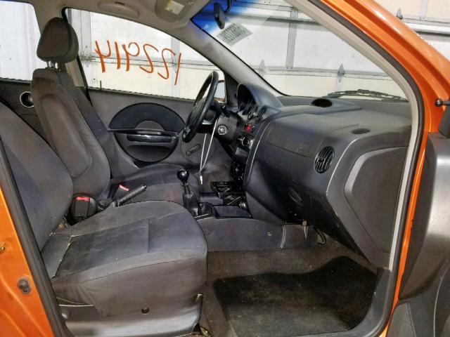 KL1TD66627B729025 - 2007 CHEVROLET AVEO BASE Narıncı foto 5