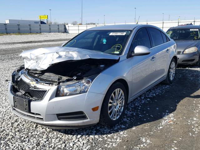 1G1PJ5SB8E7479606 - 2014 CHEVROLET CRUZE ECO SILVER photo 2