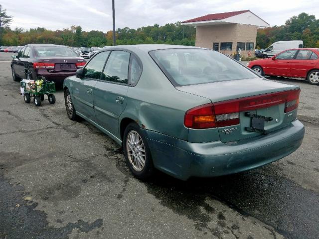 4S3BE635X37211304 - 2003 SUBARU LEGACY L GREEN photo 3