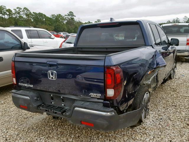 5FPYK3F6XJB012113 - 2018 HONDA RIDGELINE BLUE photo 4