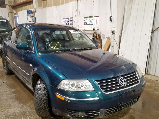 WVWTH63BX1E112993 - 2001 VOLKSWAGEN PASSAT GLX GREEN photo 1