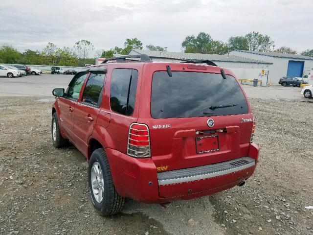 4M2CU98HX6KJ01490 - 2006 MERCURY MARINER HE BURGUNDY photo 3