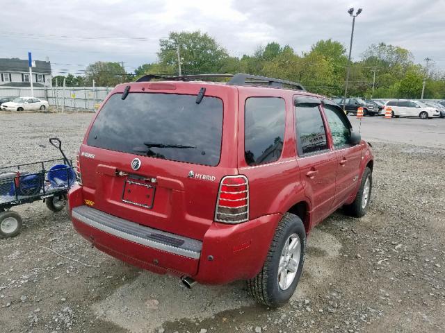 4M2CU98HX6KJ01490 - 2006 MERCURY MARINER HE BURGUNDY photo 4