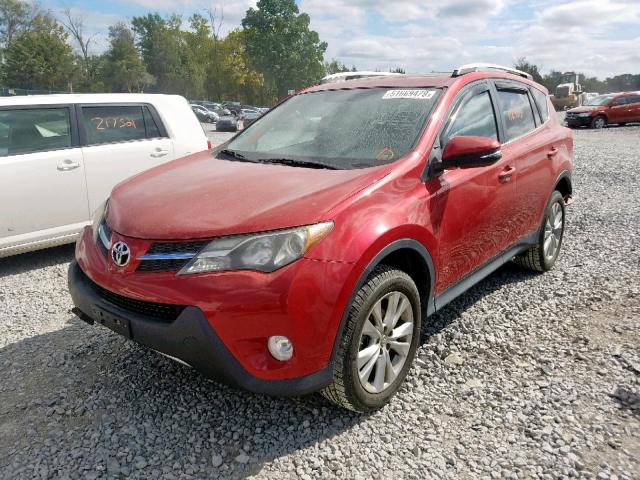 2T3DFREV2DW036475 - 2013 TOYOTA RAV4 LIMIT MAROON photo 2