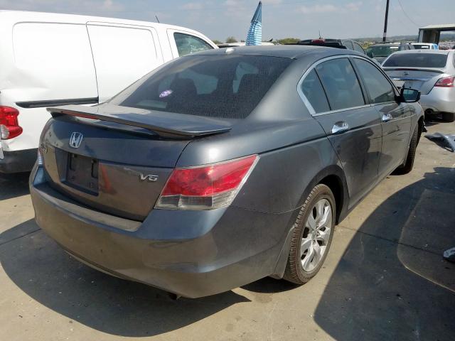 1HGCP36878A010751 - 2008 HONDA ACCORD EXL GRAY photo 4