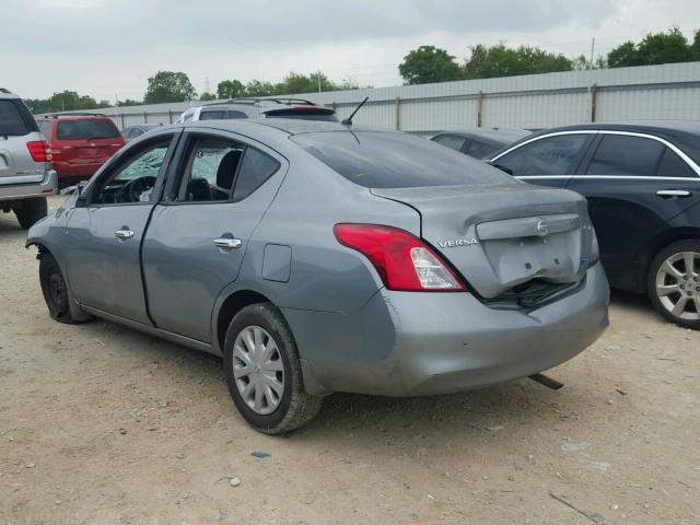 3N1CN7AP6CL893529 - 2012 NISSAN VERSA S GRAY photo 3