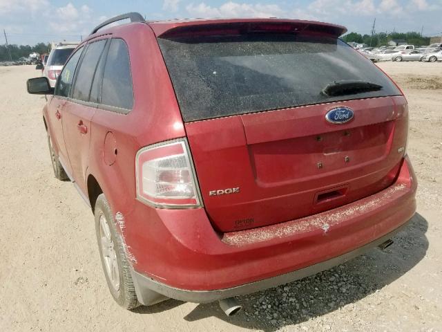 2FMDK38C38BB23146 - 2008 FORD EDGE SEL RED photo 3