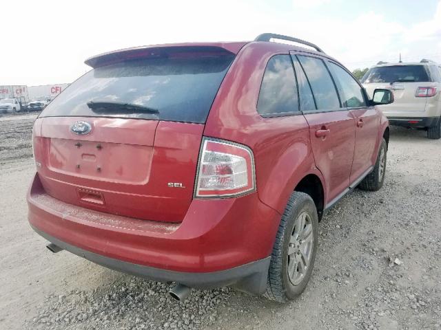 2FMDK38C38BB23146 - 2008 FORD EDGE SEL RED photo 4