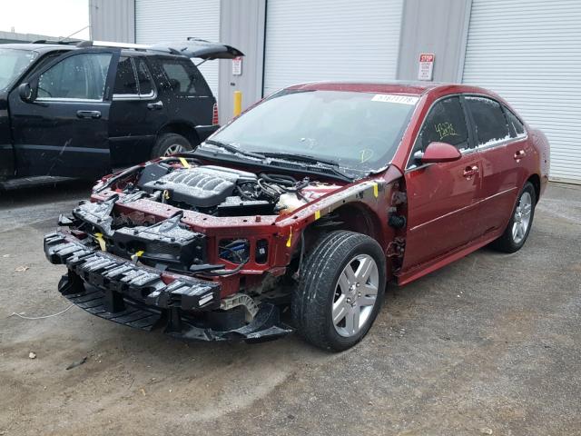 2G1WB5E38E1165724 - 2014 CHEVROLET IMPALA LIM RED photo 2