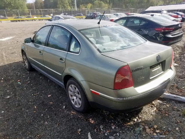 WVWPD63B43P260822 - 2003 VOLKSWAGEN PASSAT GLS GREEN photo 3