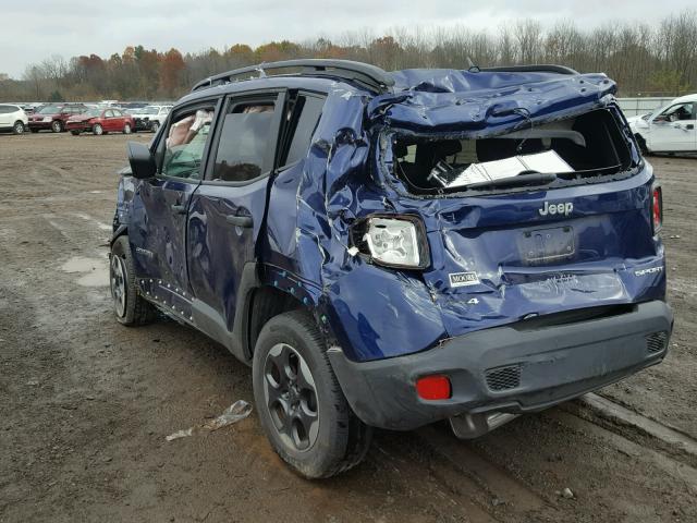 ZACCJBAB8HPG44695 - 2017 JEEP RENEGADE S BLUE photo 3