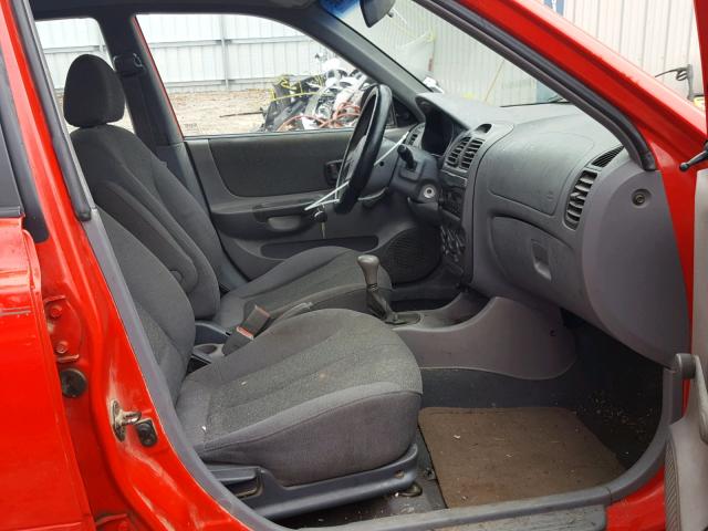 KMHCG45C02U354269 - 2002 HYUNDAI ACCENT GL RED photo 5