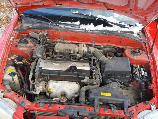 KMHCG45C02U354269 - 2002 HYUNDAI ACCENT GL RED photo 7