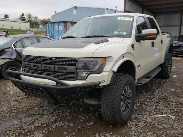 1FTFW1R64EFB92520 - 2014 FORD F150 SVT R CREAM photo 2