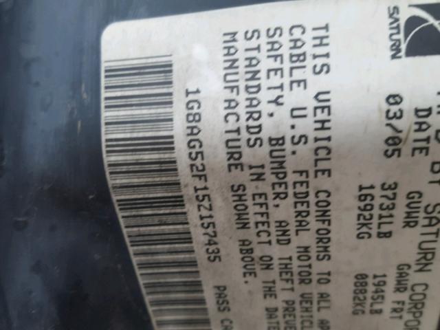 1G8AG52F15Z157435 - 2005 SATURN ION LEVEL RED photo 10