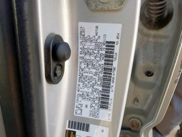 3TMJU62N25M007220 - 2005 TOYOTA TACOMA DOU SILVER photo 10