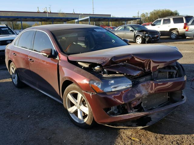 1VWBH7A38CC067772 - 2012 VOLKSWAGEN PASSAT SE MAROON photo 1