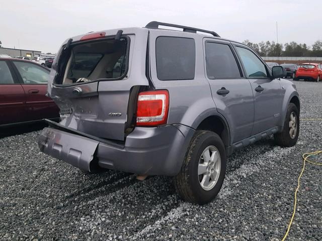 1FMCU93148KD00369 - 2008 FORD ESCAPE XLT GRAY photo 4