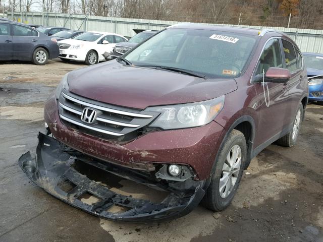 5J6RM4H71EL012789 - 2014 HONDA CR-V EXL BURGUNDY photo 2