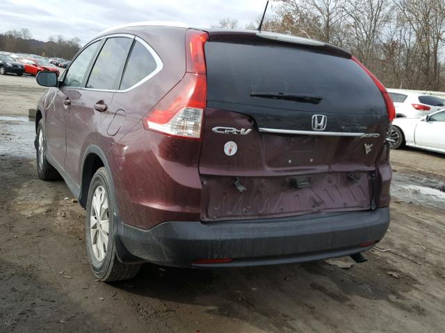 5J6RM4H71EL012789 - 2014 HONDA CR-V EXL BURGUNDY photo 3