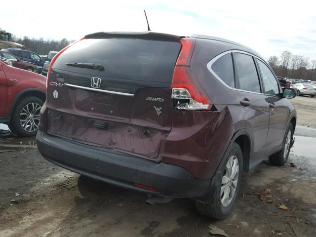 5J6RM4H71EL012789 - 2014 HONDA CR-V EXL BURGUNDY photo 4