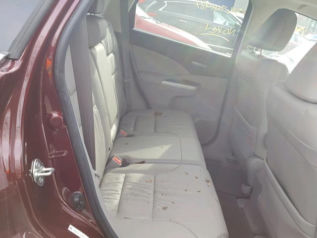 5J6RM4H71EL012789 - 2014 HONDA CR-V EXL BURGUNDY photo 6