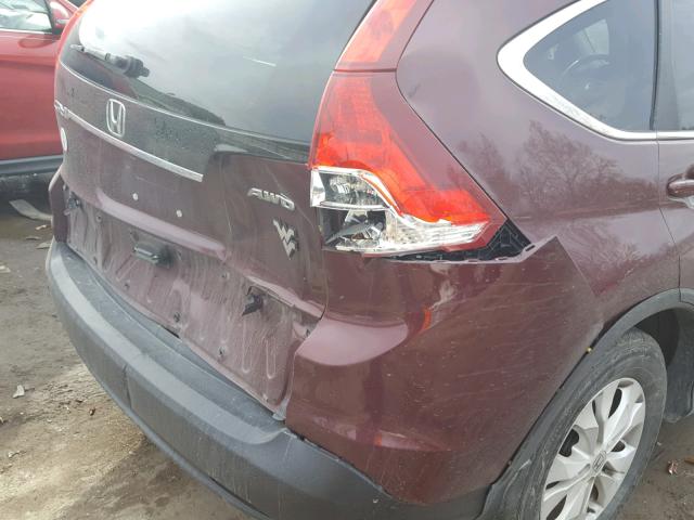 5J6RM4H71EL012789 - 2014 HONDA CR-V EXL BURGUNDY photo 9