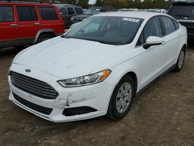 3FA6P0G71ER373120 - 2014 FORD FUSION S WHITE photo 2