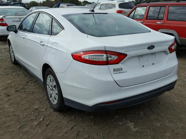 3FA6P0G71ER373120 - 2014 FORD FUSION S WHITE photo 3