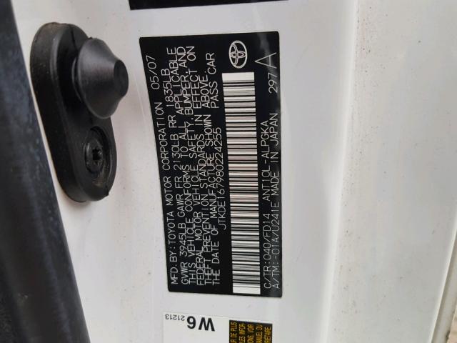 JTKDE167980224255 - 2008 TOYOTA SCION TC Ağ foto 10