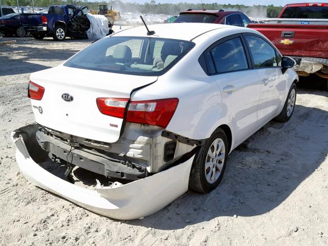 KNADM4A3XE6408528 - 2014 KIA RIO LX WHITE photo 4