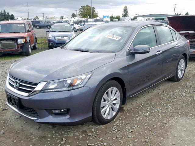 1HGCR2F80EA155095 - 2014 HONDA ACCORD EXL GRAY photo 2