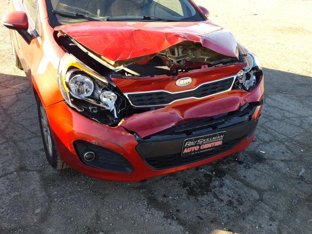 KNADN5A35C6013768 - 2012 KIA RIO EX RED photo 9