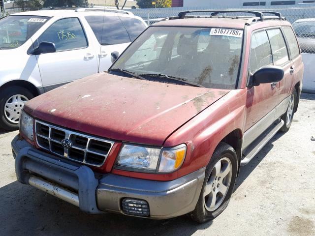 JF1SF6555WG783109 - 1998 SUBARU FORESTER S ბურგუნდია ფოტო 2