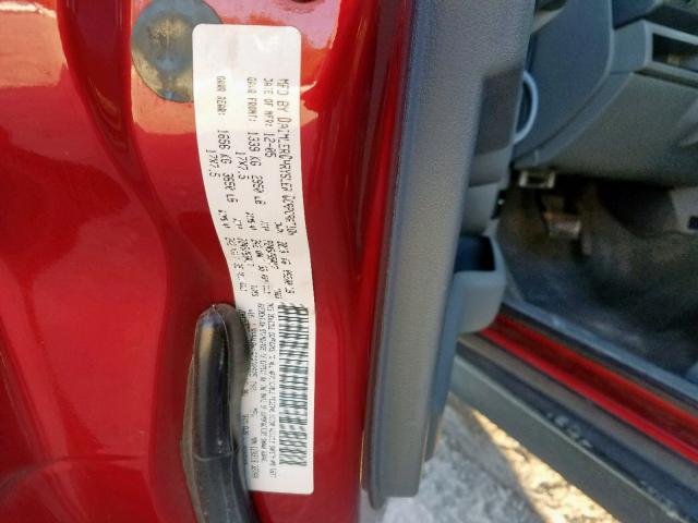 1J8HH48N16C230925 - 2006 JEEP COMMANDER წითელი ფოტო 10