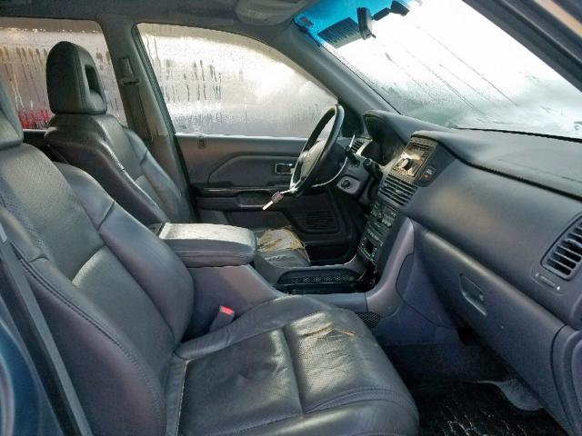 2HKYF18575H504210 - 2005 HONDA PILOT EXL BLUE photo 5