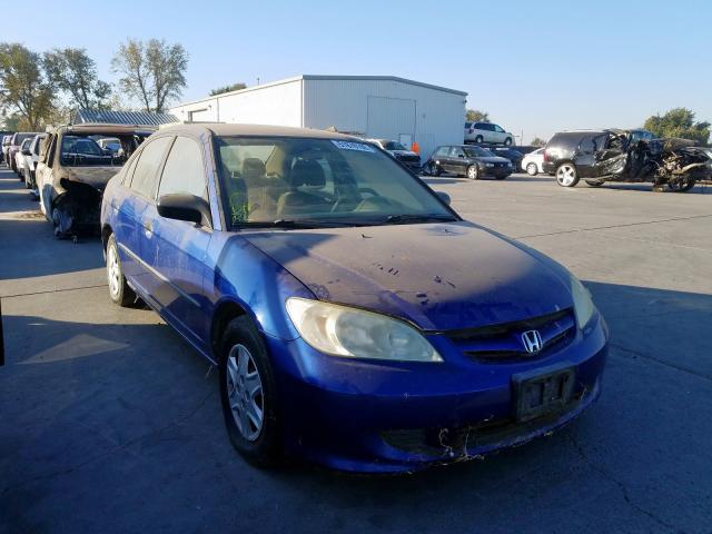 1HGES16324L015614 - 2004 HONDA CIVIC DX V BLUE photo 1